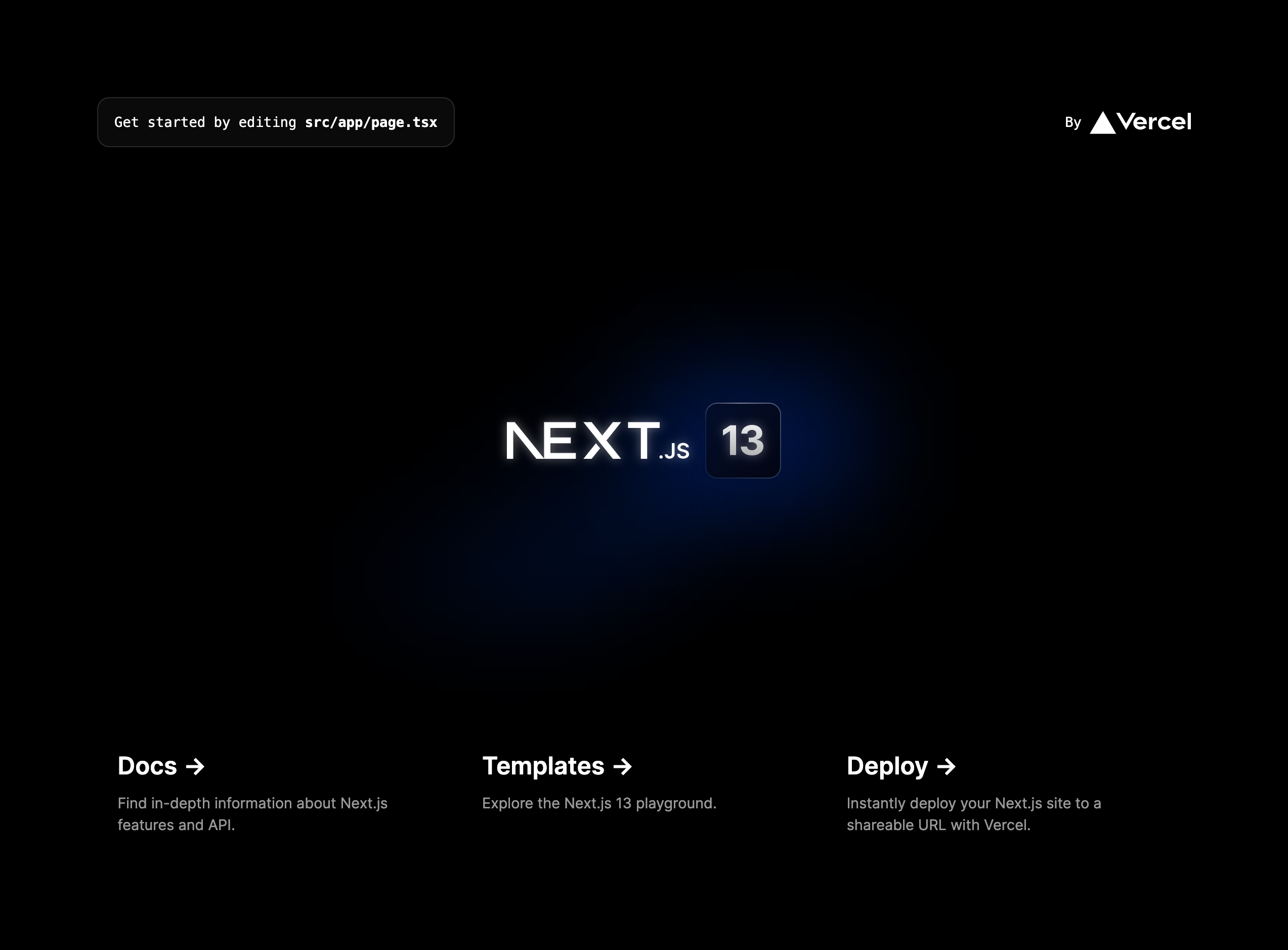 Next.jsのデフォルトページ